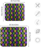 Mardi Gras Dish Drying Mat for Kitchen Gold Purple Green Buffalo Plaid - Image 3