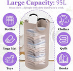 95L Folding Laundry Basket for Singles, Large Laundry Hamper - Image 2
