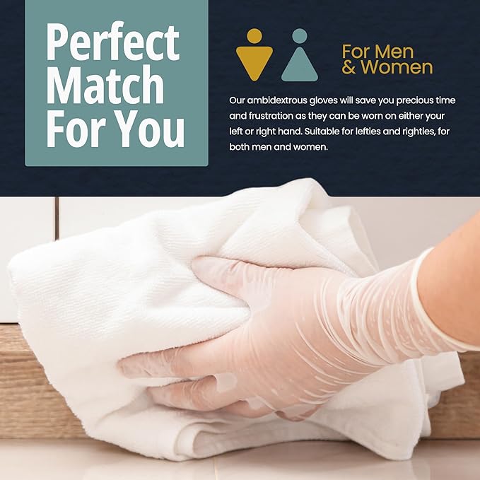 MED PRIDE Medical Vinyl Examination Gloves Latex & Rubber Free, Ultra-Strong - Image 4