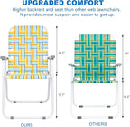 VINGLI Patio Lawn Webbed Folding Chairs Set of 4, Outdoor Beach Chair Portable Dining Chair for Outdoor Yard, Garden (Yellow, Classic) - Image 4