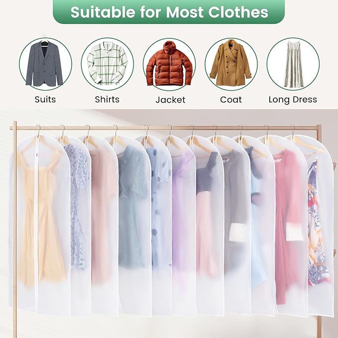 12 Pack Garment Bags for Hanging Clothes - Image 3