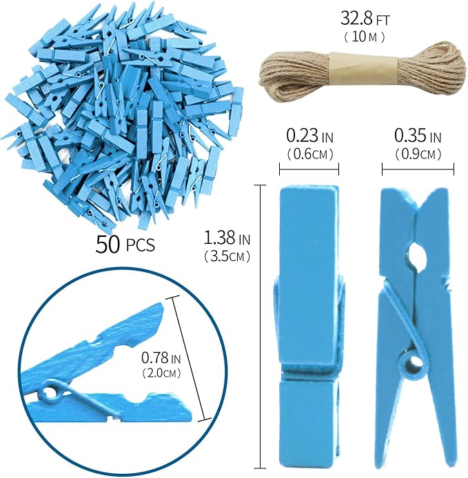 1.35 Inch Mini Clothes Pins for Photo100 Pcs - Image 2