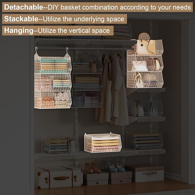 3 Tier Extra Large Closet Hanging Shelves - Image 7
