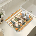 Fall Pumpkin Gnomes Maple Leaves Autumn2 Dish Drying Mat - Image 7