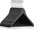 Casafield - 10 Black Wooden Suit Hangers - Premium Lotus Wood by Casafield