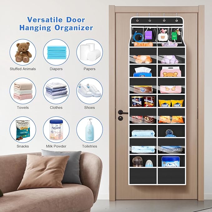 Univivi 6-Shelf Over Door Hanging Organizer Fabric Door Storage - Image 9