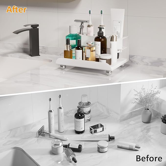 Quick Dry Electric Toothbrush Holder 4 Slots Metal Bathroom Counter Organizer - Image 5