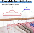 Smartor Pink Velvet Hangers 20 Pack, Space Saving Clothes Hanger - Image 4