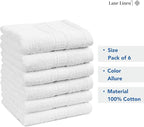 LANE LINEN 6 PC Wash Cloths Bathroom Set -100% Cotton Highly Absorbent - Image 8