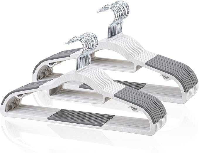 Pack of 30 Clothes Hangers, Space Saving Plastic Hangers, 0.2 Inches Slim by TonswachicHangersSpaceSaver