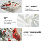 Red Birds Hand Towels Decorative Berry Branch Winter Kitchen Towels Soft - Image 3