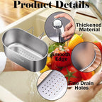 Stainless Steel Sink Drain Strainer Basket, Kitchen Sink Food Waste Filter and - Image 5