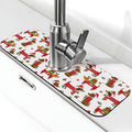 Christmas Dachshund Dog Happy New Kitchen Sink Splash Guard Faucet Mat 1 Pcs by WILL+BUDXEG