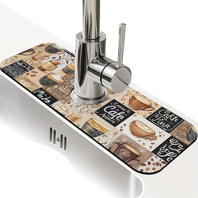 Kitchen Sink Splash Guard，-coffee Faucet Mat Sink Gadgets-Super Absorbent Fast by ZHUZHISHAN