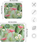 Tropical Palm with Lily and Flamingo Dish Drying Mat - Image 3