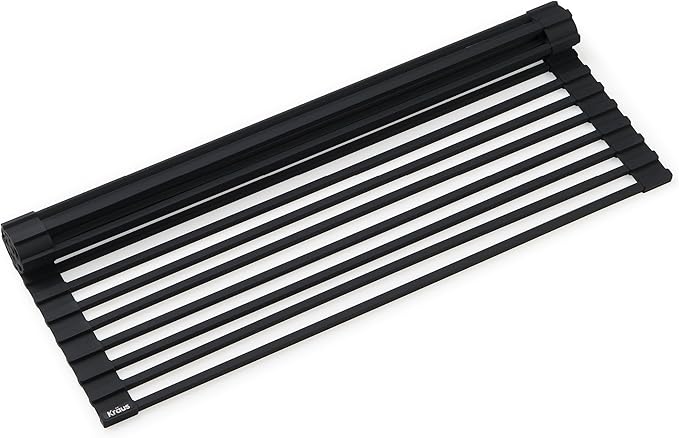 Kraus Multipurpose Workstation Sink Roll-Up Dish Drying Rack, Colander and by KRAUS