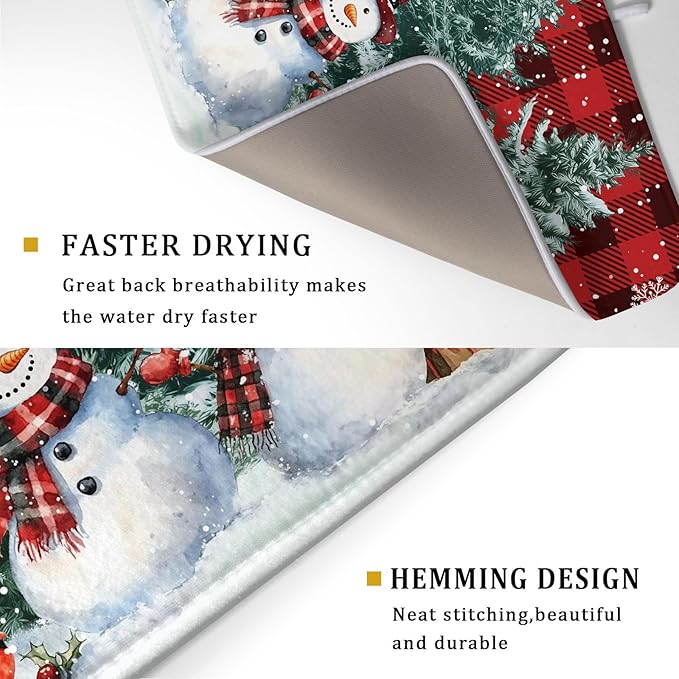 Christmas Snowman Dish Drying Mat - Image 3