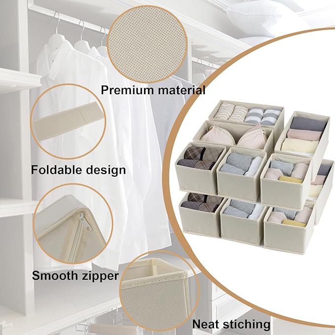 Drawer Organizer Clothes, Foldable Fabric Dresser Organizer Closet Organizers - Image 4