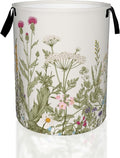 Laundry Hamper, Retro Wild Flowers Botanical Laundry Basket, Waterproof by UIUPRO