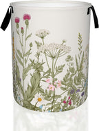 Laundry Hamper, Retro Wild Flowers Botanical Laundry Basket, Waterproof by UIUPRO