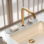 Light Gray-Oval 15.7"Diatomite Kitchen Faucet Mat Stone Sink Tray-Quick Drying by Unknown