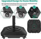 Umbrella Base with 5 Wheels, Upgraded 145lb Umbrella Stand Base, Heavy Duty & Windproof, Fillable Umbrella Base Mobile Umbrella Outdoor for Patio, Deck, Poolside, Lawn, Fits Most Sized Umbrellas - Image 2