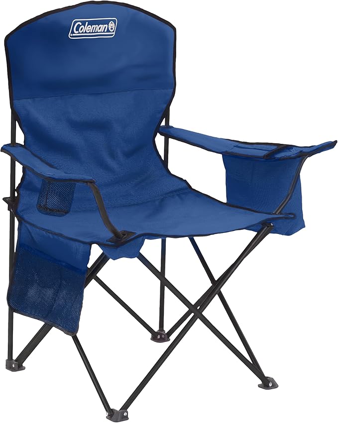 Coleman Portable Camping Chair with 4-Can Cooler, Cushioned Seat & Back with Side Pockets & Cup Holder, Carry Bag Included, Great for Camping, Tailgating, Firepits, Patio, & More by Coleman