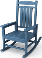 KINGYES HDPE Rocking Chairs Outdoor, Patio Rocking Chairs with 330lbs Support, Smooth Porch Rocker for Deck Lawn Yard, Navy by KINGYES