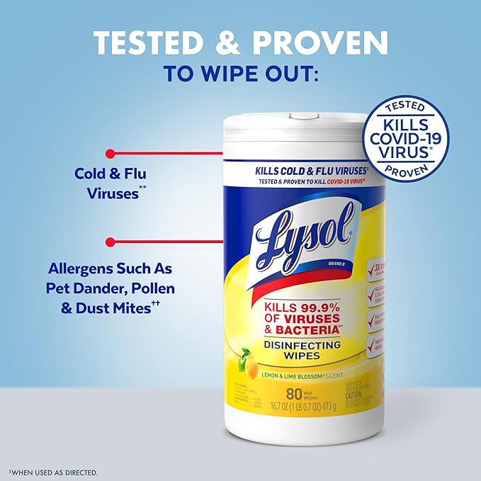 Lysol Disinfecting Wipes Bundle, Home Apartment Dorm Room Essentials and - Image 3