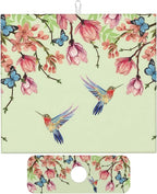 Bird Floral Flowers Dish Drying Mat by Unknown