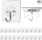 Wall Hooks - 33 lbs Max, Transparent, Waterproof & Oilproof - Heavy Duty by WOVU