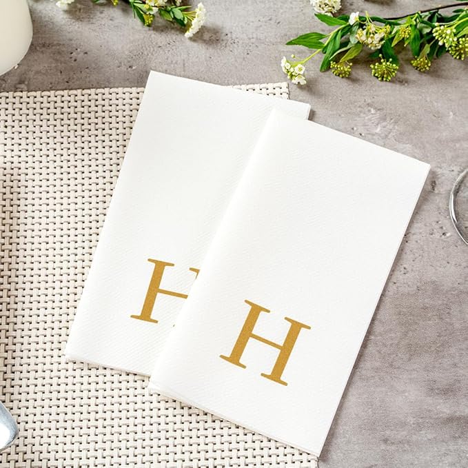 Luxenap 15.8 X 7.9 Inch Linen-Feel Guest Towels, 50 Lettered Hand Towels - Image 6