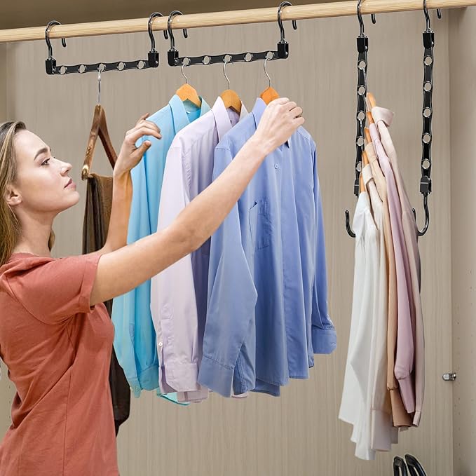 24 Pack Hangers Space Saving Magic Space Saver Storage Smart Plastic Clothes - Image 6