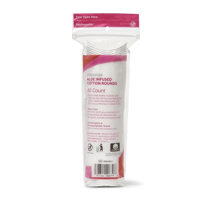 Simply Soft Aloe Infused Premium Cotton Rounds, Hydrating Aloe Vera, 100% Pure - Image 2