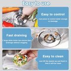 Semour 3 in 1 Kitchen Sink Drain Strainer, 304 Stainless Steel Kitchen Sink - Image 3