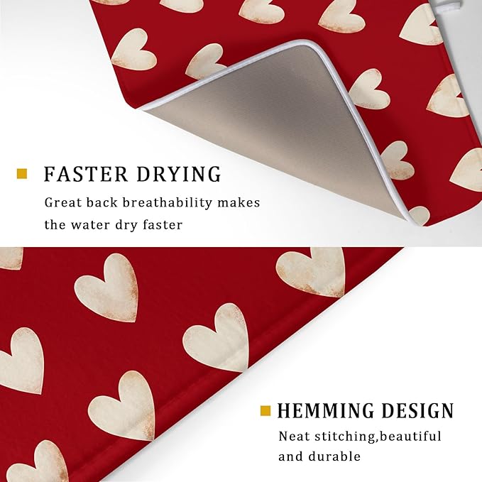 Valentines Day Dish Drying Mat 18 x 24 Inch - Image 3