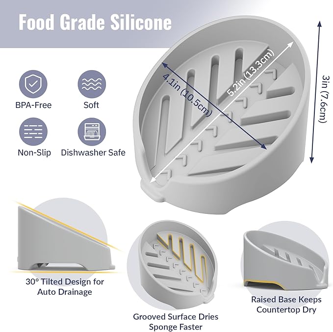 NiHome Silicone Sponge Holder Compatible - Image 4