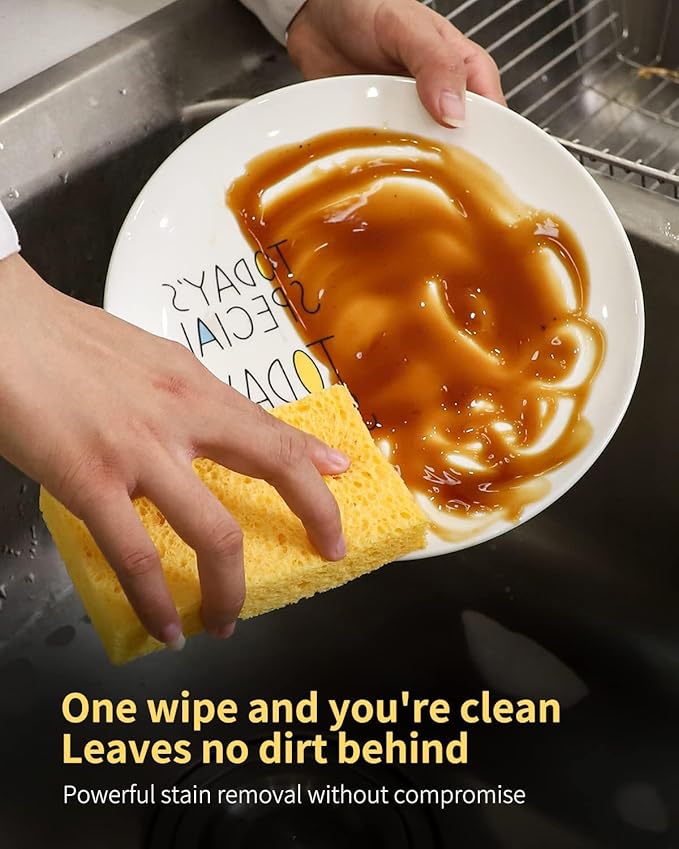 Kitchen Sponges, Heavy Duty Scrub Kitchen Sponge, Clean Tough Messes Without - Image 3