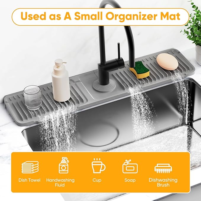 24'' Longer Faucet Mat for Kitchen Sink Splash GuardKitchen Sink Faucet Mat - Image 7