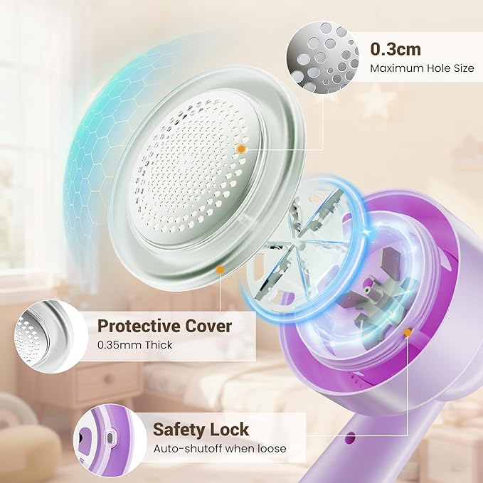 DBC Rechargeable Fabric Shaver and Lint Remover, 2.7" Sweater Shaver - Image 9