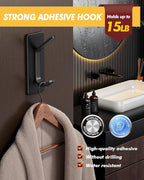 Auxmir Self Adhesive Hooks for Hanging 15lb, Stainless Steel Wall Hooks for - Image 2