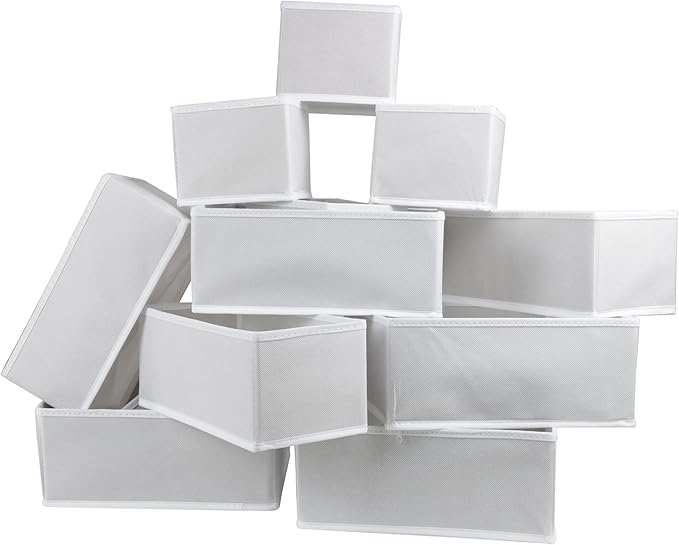 12 Pack Drawer Organizer Clothes, Foldable Fabric Dresser Organizer Closet - Image 6