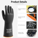 ThxToms Heavy Duty Latex Gloves, Long Rubber Gloves, Chemical Resistant Gloves - Image 2