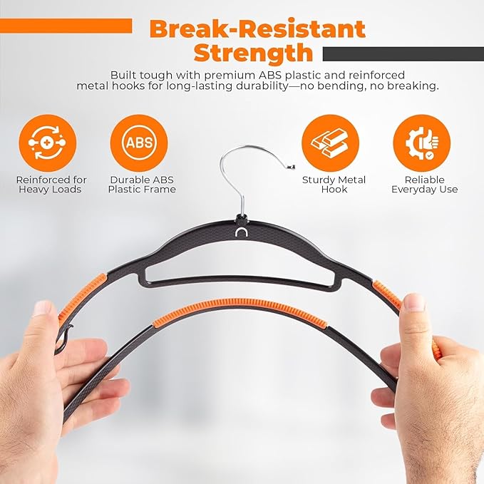 Plastic Hangers 50 Pack, Cascading Slim Space Saving Clothing Hangers - Image 8