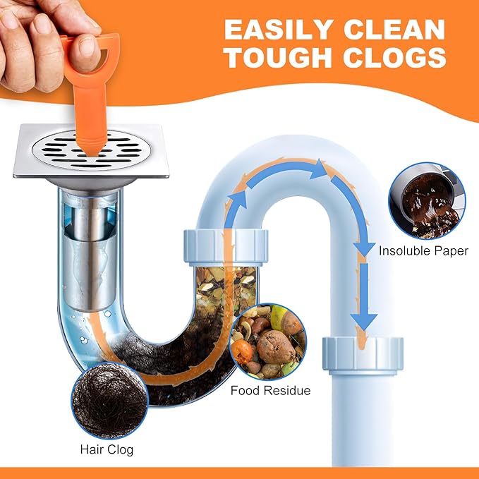 Drain Clog Remover, Effective Drain Snake Hair Drain Clog Remover, Ideal Drain - Image 4