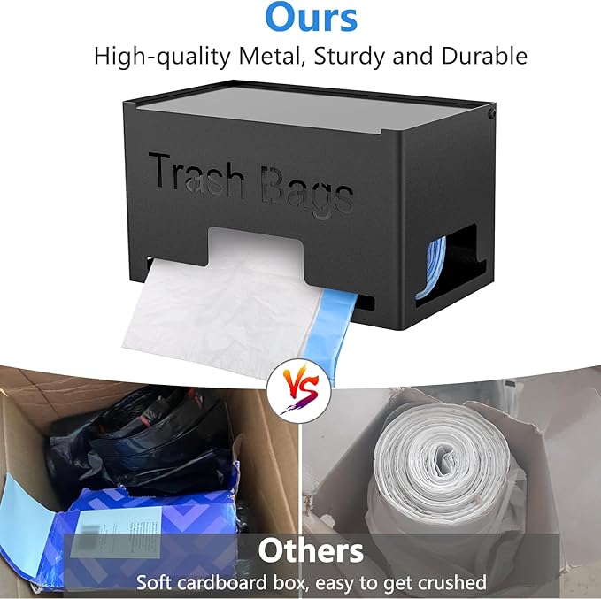 Large Trash Bag Holder Dispenser, Metal Garbage Bag Dispenser Roll Holder - Image 3