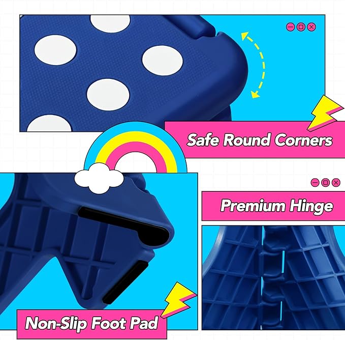 Delxo Folding Step Stool, 13 inch Non-Slip Foldable Stools for Kids & Adults Up to 300 LBS, Step Stool with Handle, Lightweight for Kitchen, Bathroom, Bedroom, Garden, Blue, 1PC - Image 6