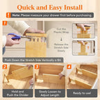 Lifewit 5" High 8 Pack Bamboo Drawer Dividers 33-42cm/13-16.5" Adjustable - Image 6