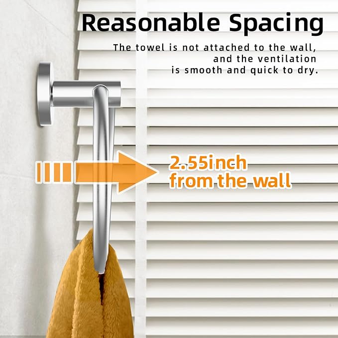 Brushed Silver Towel Ring 2Pack, SUS304 Stainless Steel Hand Towel Holder - Image 5