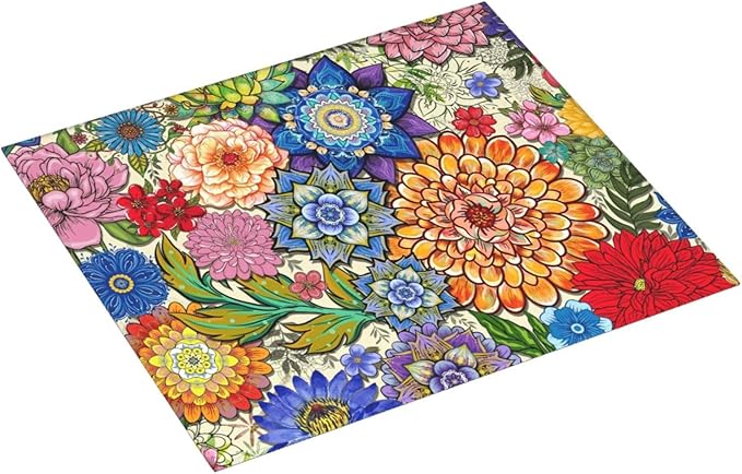 Boho Floral Dish Drying Mats for Kitchen Counter, Absorbent Microfiber Colorful - Image 2